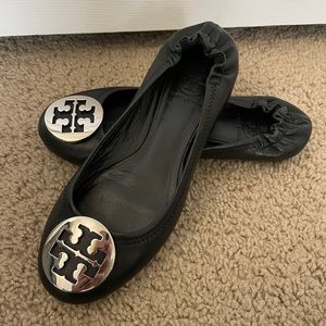 Tory Burch Minnie Travel Flats - Black - 6.5